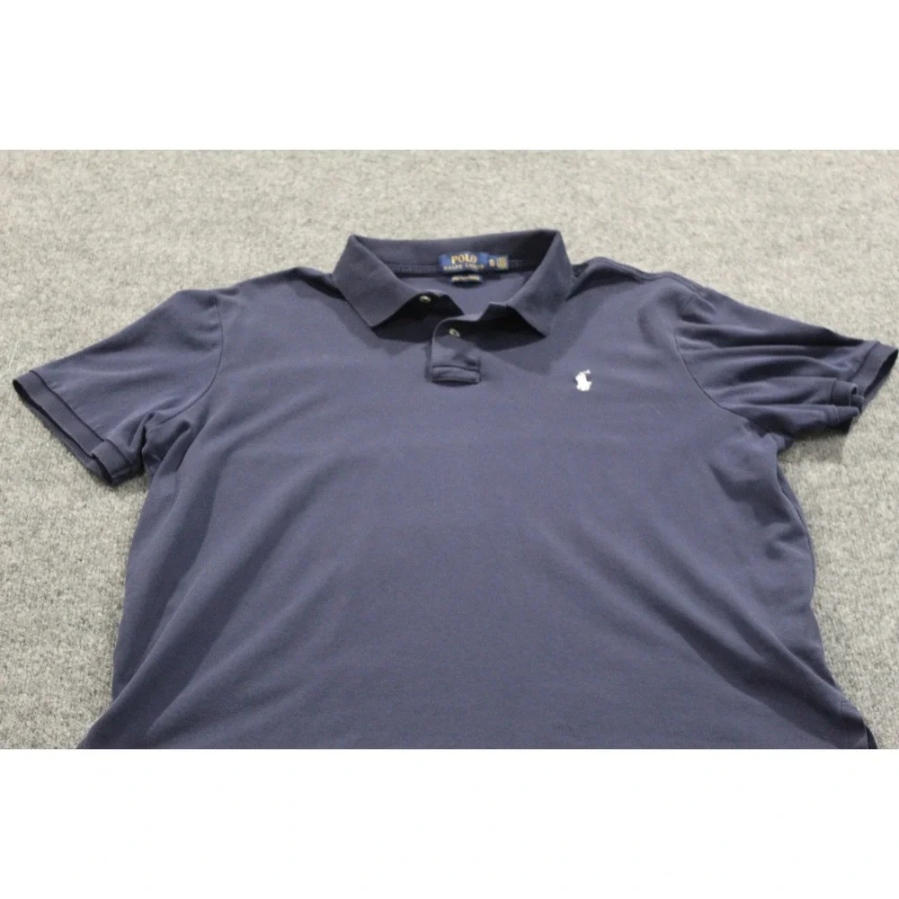 Polo Ralph Lauren Mens Navy Blue Pima Soft Touch Polo Shirt‎ Size XL
